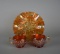 Three Imperial Carnival Glass “Grape” Pieces: 8.5” Bowl & Two Punch Cups