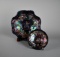 Two Carnival Glass “Grape & Cable” Cobalt Blue Bowls