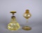 Mid-Century Yellow Perfume Bottle & Vintage DeVilbiss Iridescent Gold Perfume Bottle