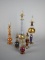 Lot of Six Egyptian Glass Perfume Bottles of Varying Heights w/ Daubers