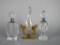 Lot of Three Clear Glass Perfume Bottles w/ Daubers