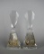 Pair of Vanity Perfume Bottles w/ Gilt Decoration & Stoppers