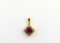 14K Gold Natural Ruby and Diamond Pendant