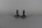 Pair of Small Silver Overlay Perfume Bottles w/ Stoppers