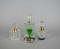 Lot of Four Clear & Faceted Perfume Bottles: Celadon & Others
