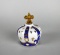 Vintage Limoges Sempe Blue Fleur Porcelain Crown Armagna Minia Bottle
