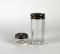 Two Sterling Silver Lidded Glass Jars