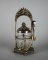 Antique Silver Plate Pickle Castor Jar Frame with Tongs and Cut Glass Jar