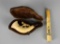 Two Small Antique Smoking Items: Carved Pipe with Leather Case, Scrimshaw Decorated Cigarette Holder