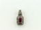 10K White Gold Natural Ruby and Diamond Pendant