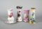 Lot of 4 Vintage Porcelain Hat Pin Holders, RS Prussia, Etc.