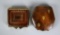 Two Vintage Tooled Leather Makeup Compacts, Italy