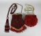 Lot of Three Vintage Red Beaded Purses: Regale & Others