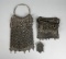 Lot of Three Antique Silver Colored Chain Mesh Purses & Coin Purse