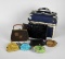 Collection of Denim Box Purse, Eel Skin Wallet, & Six Coin Pouches