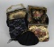 Lot of Five Black Tapestry, Beaded & Cloth Frame Handbags