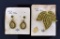 Weiss Green Rhinestone Demi-Parure: Pin & Earrings