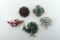 Five Ebullient Vintage Costume Pins