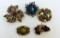 Five Vivacious Vintage Costume Pins