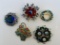 Five Dazzling Vintage Costume Pins