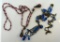 Pink and Blue Glass Bead Necklaces