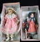 Lot of Two Applause Dolls by Pauline Bjonness-Jacobsen Porcelain Dolls : 13” “Liberty” & 16.5” “Marg