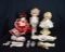 Lot of Nine Bisque Japan Dolls: Kewpie Flapper Doll & Others