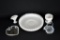 Lot of Five Fenton Silver Crest & French Opalescent Glass Pieces