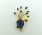 Vintage Sterling Craft by Coro Jeweled 4” Vermeil Sterling Silver Brooch Pin