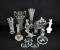Lot of Decorative Glass Pieces: Vases, Paper Weight, Salts, Bowl, Others