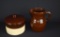 Two Antique Brown Glazed Stoneware Items