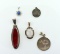 Lot of Five Sterling Silver Pendants