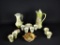 Lot of Similar Hand-painted Nippon Beverage Set & Trinket Box & Noritake Two Handle Bowl