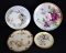 Lot of Four Continental Rose-Themed Hand-Painted Decorative China Plates