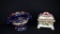 Two Contemporary Oriental Themed Decorative Pieces: Footed Bowl & Footed Box w/ Lid