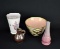 Lot of Four Decorative Ceramic Vases & Bowl: Anna B. Leonard, Lefton China, & Others