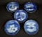 Royal Copenhagen Five Dated Collector Plates: “Winter Birds”, “In the Old Farmyard”, & Others