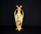 Antique Robert Hanke “Royal Wettina” Yellow & Gilt w/ Pansy Theme 15” Vase, Austria
