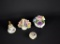 Lot of Four Small Decorative China Pieces: Capodimonte Style Flowers & Enesco Bell