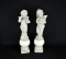 Pair of White Ceramic Decorative 22” Cupid Figurines