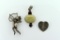 Lot of Three Sterling Silver Pins/ Pendants