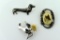 Lot of Three Sterling Silver Animal Pins