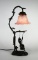 Andrea by Sadek Bronze Art Nouveau Style Lamp w/ Woman on Swing Signed M. Moreau