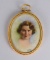 Miniature Framed Hand Painted Portrait by Woltz