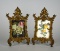 Pair of Gilt Metal Baroque Style Picture Frames w/ Floral Images