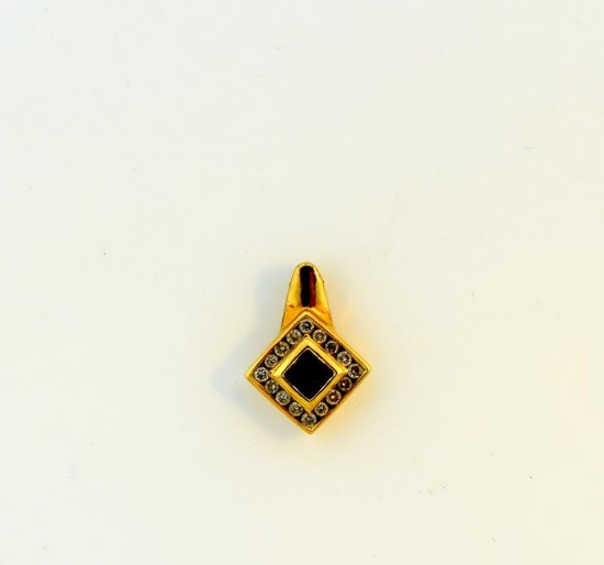14K Gold Natural Ruby and Diamond Pendant