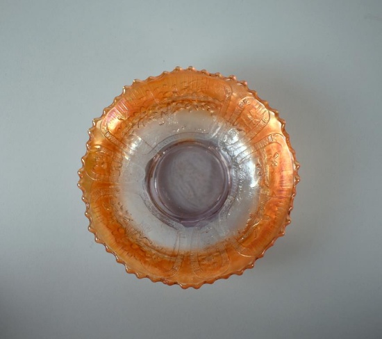 Fenton Carnival Glass “Sailboats” Interior & “Orange Tree” Exterior 5” Sauce Bowl