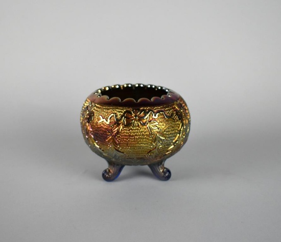 Fenton Carnival Glass “Garland” Cobalt Blue Rose Bowl