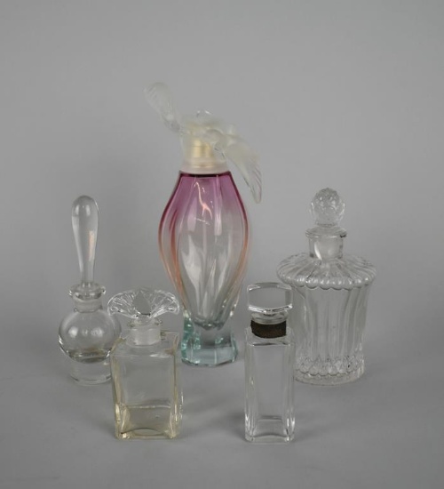 Lot of Five French Perfume Bottles: Carven, Guerlain, & Others