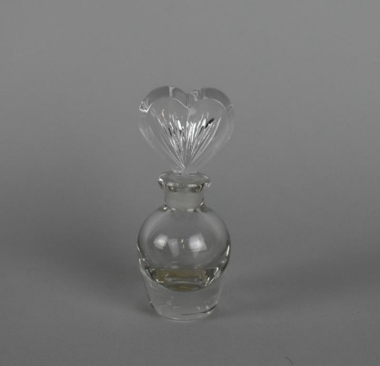 Waterford Crystal “Marquis” Perfume Bottle & Heart Stopper, Unmarked